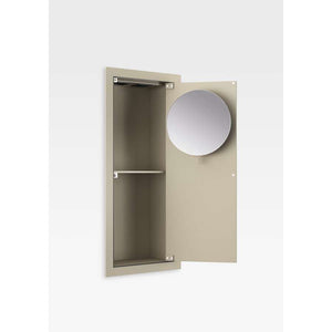 Built-in vertical beauty cabinet 250 x 550 x 120 mm in greige on right side