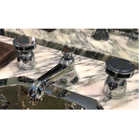 Madison 20700370-00 (XS-027978) Flair Brass Three  Hole Basin Mixer with Custom Tzelan Handles (Hot & Cold) & Tzeland Drain Pull in Chrome