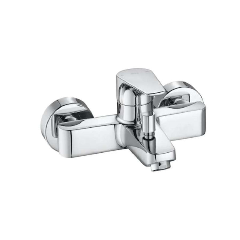Atlas wall-mounted bath-shower mixer in chrome