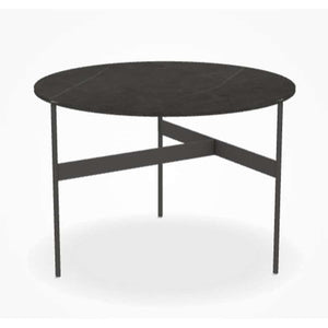 B&B Italia Formiche FR62 Small Table, Top Grey Stone Porcelain Stoneware 0350A, Frame Pewter Painted 0259V