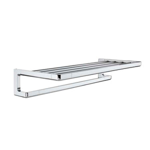 Tempo wall-mounted towel rack with towel rail 600 x 273 x 119 mm in chrome