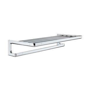 Tempo Wall-mounted Towel Rack with Towel Rail 600 x 273 x 119 mm in Chrome