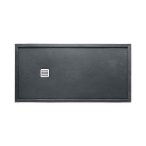 Terran Superslim STONEX? shower tray with frame in slate 1200 x 700 x 38 mm