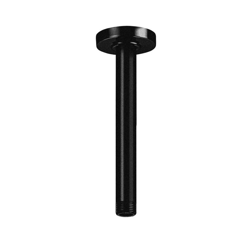 Raindream straight ceiling arm in brushed titanium black