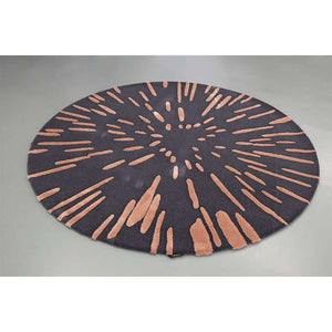 Bespoke Custom Design 1 Round Steel Gray & Old Pink ID-77946 (PCS) TW766, V8 Hand-Tufted Cut Pile Rug 2000 x 2000 x 17 - 23 mm