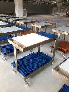 Chef Tino Light Trolley - Blue/Brushed Stainless Steel