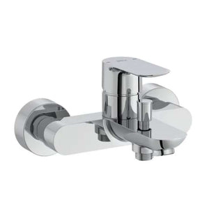 Cala wall-mounted bath-shower mixer in chrome