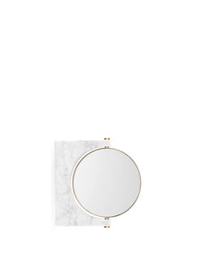 Studio Pepe - Pepe Marble Wall Mirror 30 x 250 x 250 mm - Brass/White Marble