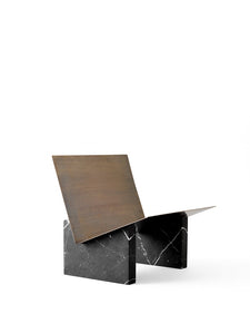 Dubokk - Monuments Magazine Holder 330 x 290 x 300 mm - Nero Marquina Marble/Bronzed Brass