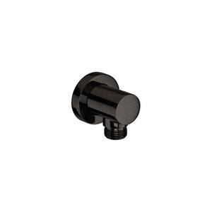 Aqua 1/2" titanium black water inlet for shower hose in brushed titanium black