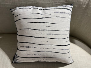 Cotton Linen Cushion Cover - 45 X 45 Cm - Black / Ivory