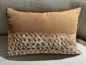 Cotton Linen Cushion Cover - 40 X 60 Cm - Ochre / Ivory