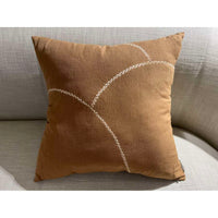 Cotton Linen Cushion Cover - 60 X 60 Cm - Ochre / Ivory