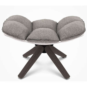 B&B Italia Husk HP4 Armchair ottoman, Frame Grey Oak 0378G, Fabric Laveno 2488151, Shell White Shell 0010B