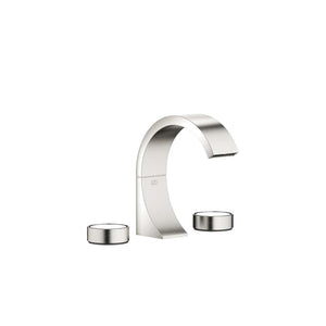 CYO Three-hole basin mixer with pop-up waste without design element - Platinum / Brushed Platinum