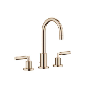 TARA Three-hole basin mixer with pop-up waste - Brushed Champagne (22kt Gold)