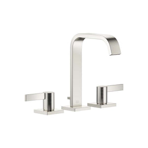 IMO Deck-mounted Twin Handle Basin Mixer w/Pop-up Waste - Platinum Matt