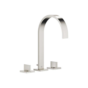 MEM Three-hole basin mixer with pop-up waste - Brushed Platinum