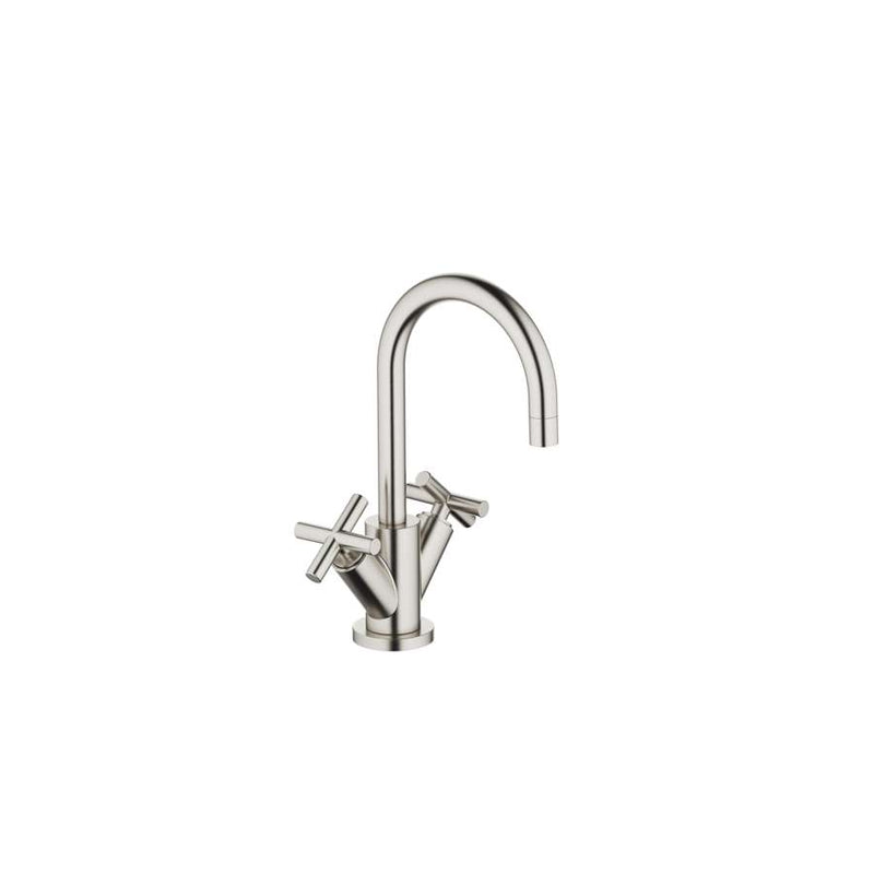 Dornbracht Tara. 22512892-06 Deck-mounted Twin Handle Basin Mixer w/Pop-up Waste in Platinum Matt