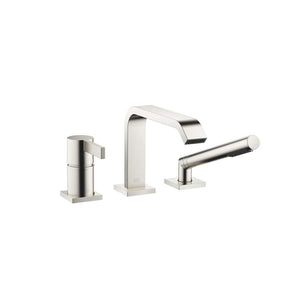 IMO Three-hole single-lever bath mixer for bath rim or tile edge installation - Brushed Platinum