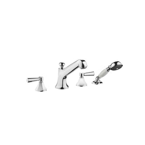 Madison Flair Deck-mounted Twin Handle Bath Mixer w/Handshower Set - Chrome