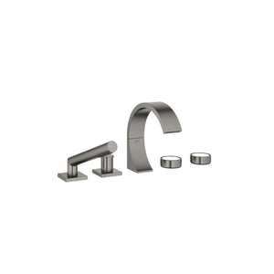CYO Five-hole bath mixer for bath rim or tile edge installation - Brushed Dark Platinum