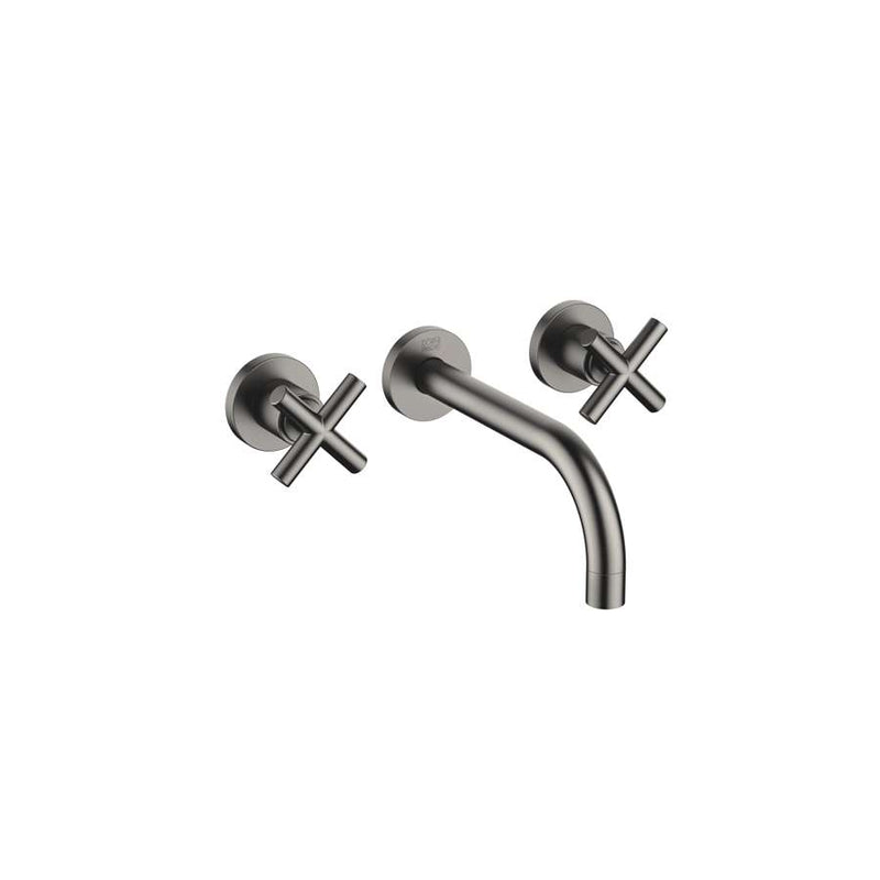 Dornbracht Tara. 36712892-99 Wall-mounted Twin Handle Basin Mixer Trim Part in Dark Platinum Matt
