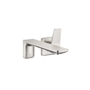 LISS? Wall-mounted single-lever basin mixer without pop-up waste - Brushed Platinum