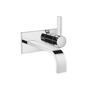MEM Wall-mounted single-lever basin mixer with cover plate without pop-up waste - Chrome