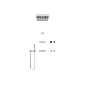 VERTICAL SHOWER ATT SPA Unit Trim Part w/Wall-mounted Headshower - Brushed Stainless Steel / Platinum Matt
