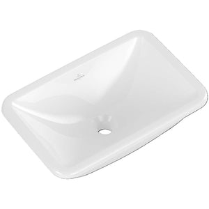 Loop & Friends Undercounter washbasin, 450 x 280 x 170 mm, with overflow, outside surface glazed, White Alpin