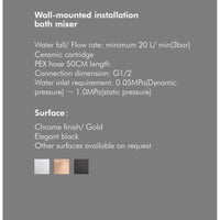 LIMBONSAI 79321CMDG  Deck-mounted Single-lever Bath Mixer in Chrome w/ Dark Gold Knobs