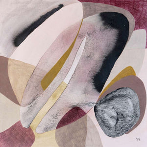 Paper Collective 50 Mikala Gandrup 08 with white aluminium frame Acoustic Framed Art Panel 1000 x 1000 x 50 mm