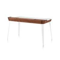 HM300 OU 91 Furniture,Furniture Indoor,Furniture Indoor Writing Desks, Base: White; Top: Walnut