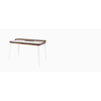 HM300 OU 91 Furniture,Furniture Indoor,Furniture Indoor Writing Desks, Base: White; Top: Walnut
