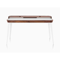 HM300 OU 91 Furniture,Furniture Indoor,Furniture Indoor Writing Desks, Base: White; Top: Walnut