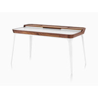 HM300 OU 91 Furniture,Furniture Indoor,Furniture Indoor Writing Desks, Base: White; Top: Walnut