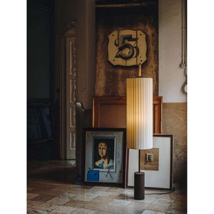 DOR03 + DORP3 + DOR00 (DORSA02) Lighting Floor Lamp, Frame Dark brown , Base Dark brown, Lampshade Natural riboon, UKA01 UK plug