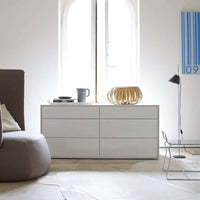CD52BS, Frame Satin Chalk White 9118E, Lower Drawer Satin Chalk White 9118E, Upper Drawer Satin Tabacco 4232E, Upper drawer CD52BFS & Lower drawer CD52BFI