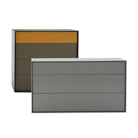 CD52BS, Frame Satin Chalk White 9118E, Lower Drawer Satin Chalk White 9118E, Upper Drawer Satin Tabacco 4232E, Upper drawer CD52BFS & Lower drawer CD52BFI
