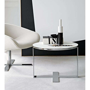 TER60A_2C, Top Matt Carrara White Marble 0890M, Frame Bright Chromed 0110M