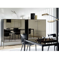 EU15CS, Frame Pewter Painted 0259V, Compartment Satin Desert 4516E, Doors Bronze Mirror 0830B, External Frame Bronze Acrylic Resin 0797B, Internal Frame Black Chrome Acrylic Resin 0793N, With 2pc of Shelf EU45R Smoky Glass 0129F