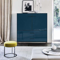 EU15CS, Frame Pewter Painted 0259V, Compartment Satin Desert 4516E, Doors Bronze Mirror 0830B, External Frame Bronze Acrylic Resin 0797B, Internal Frame Black Chrome Acrylic Resin 0793N, With 2pc of Shelf EU45R Smoky Glass 0129F