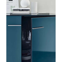 EU15CS, Frame Pewter Painted 0259V, Compartment Satin Desert 4516E, Doors Bronze Mirror 0830B, External Frame Bronze Acrylic Resin 0797B, Internal Frame Black Chrome Acrylic Resin 0793N, With 2pc of Shelf EU45R Smoky Glass 0129F