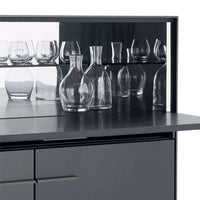EU15CS, Frame Pewter Painted 0259V, Compartment Satin Desert 4516E, Doors Bronze Mirror 0830B, External Frame Bronze Acrylic Resin 0797B, Internal Frame Black Chrome Acrylic Resin 0793N, With 2pc of Shelf EU45R Smoky Glass 0129F