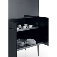 EU15CS, Frame Pewter Painted 0259V, Compartment Satin Desert 4516E, Doors Bronze Mirror 0830B, External Frame Bronze Acrylic Resin 0797B, Internal Frame Black Chrome Acrylic Resin 0793N, With 2pc of Shelf EU45R Smoky Glass 0129F