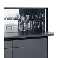 EU15CS, Frame Pewter Painted 0259V, Compartment Satin Desert 4516E, Doors Bronze Mirror 0830B, External Frame Bronze Acrylic Resin 0797B, Internal Frame Black Chrome Acrylic Resin 0793N, With 2pc of Shelf EU45R Smoky Glass 0129F