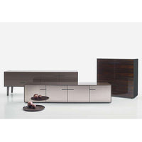 EU15CS, Frame Pewter Painted 0259V, Compartment Satin Desert 4516E, Doors Bronze Mirror 0830B, External Frame Bronze Acrylic Resin 0797B, Internal Frame Black Chrome Acrylic Resin 0793N, With 2pc of Shelf EU45R Smoky Glass 0129F