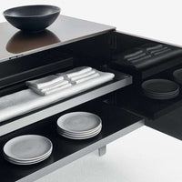 EU15CS, Frame Pewter Painted 0259V, Compartment Satin Desert 4516E, Doors Bronze Mirror 0830B, External Frame Bronze Acrylic Resin 0797B, Internal Frame Black Chrome Acrylic Resin 0793N, With 2pc of Shelf EU45R Smoky Glass 0129F