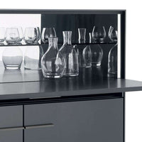 EU15CS, Frame Pewter Painted 0259V, Compartment Satin Desert 4516E, Doors Bronze Mirror 0830B, External Frame Bronze Acrylic Resin 0797B, Internal Frame Black Chrome Acrylic Resin 0793N, With 2pc of Shelf EU45R Smoky Glass 0129F